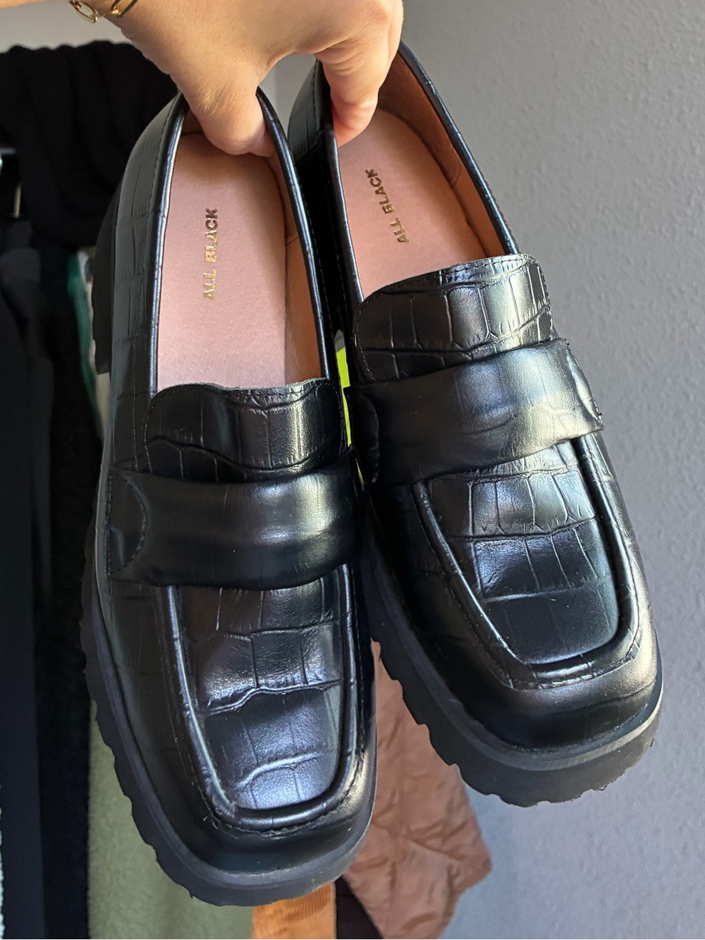 All Black loafers